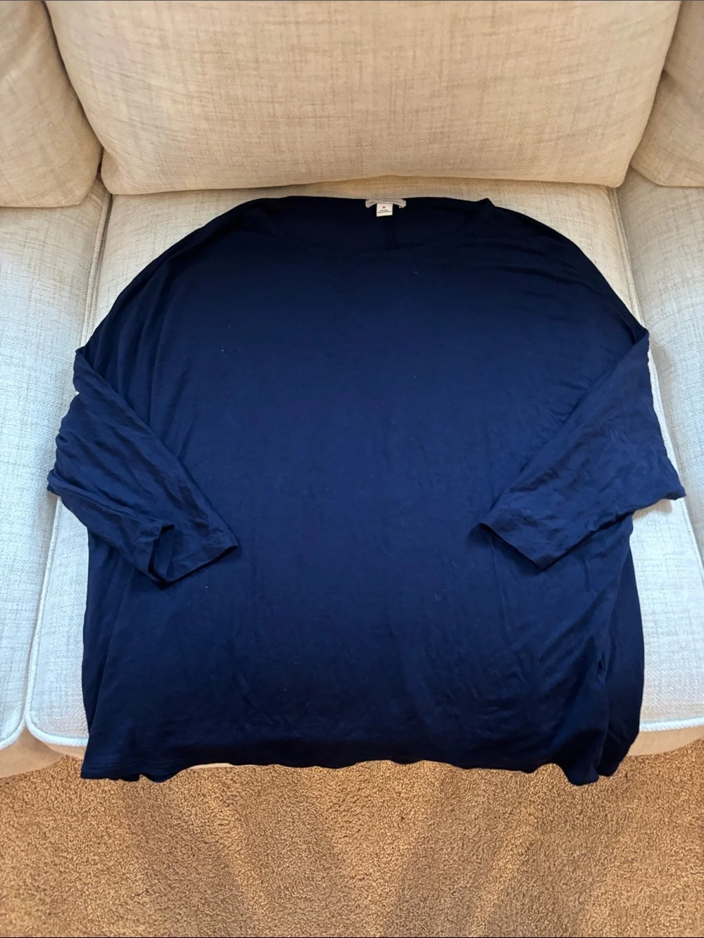 GAP Women's Navy Long-Sleeve Relaxed Top